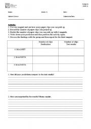 English Worksheet: fun with magnets