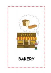 English Worksheet: Places in Town. 10 flashcards. Editable