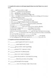 English Worksheet: Test Must Have to 