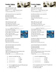 English Worksheet: paradise by Coldplay