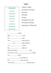 English Worksheet: Have got expalantion + exercise