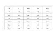 English worksheet: Word Bingo