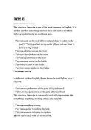 English worksheet: There is