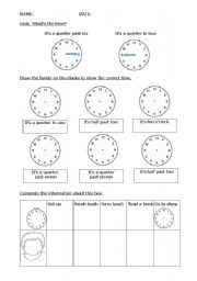 English Worksheet: Whats the time?