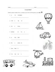 English Worksheet: Transportation