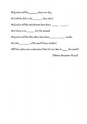 English worksheet: poem