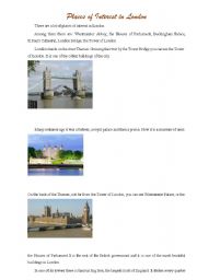 English Worksheet: places of interest in London