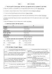 English Worksheet:  level 4 / Unit 2 / Lesson 1