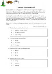 English Worksheet: a special christmas present
