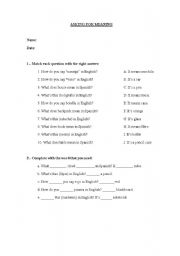 English worksheet: Asking for meaning 