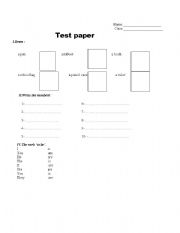 English worksheet: test  paper