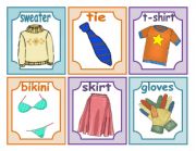 24 CLOTHES FLASH CARDS