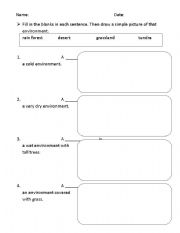 English Worksheet: environment