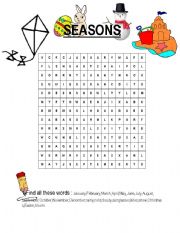 English Worksheet: Seasons vocabulary 