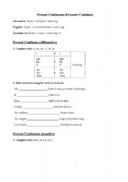 English Worksheet: Present Continuous (review)