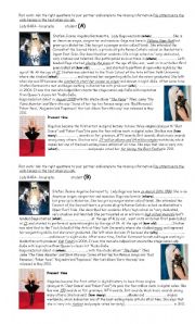 biography - Lady Gaga - pair work