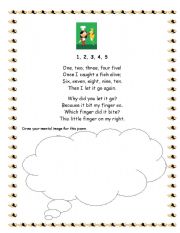 English Worksheet: A Number Poem- Mental Images