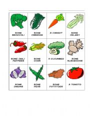 vegetable cards - ESL worksheet by triana3ana