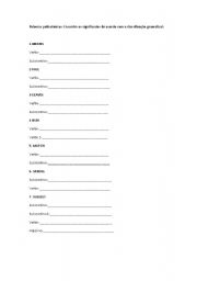 English Worksheet: multiple meaning word- portuguese students