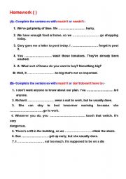 English Worksheet: home work 