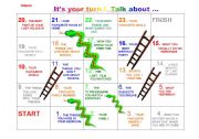 English Worksheet: Snakes and ladders n 5 ( for children )