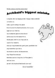 English Worksheet: A ghost story