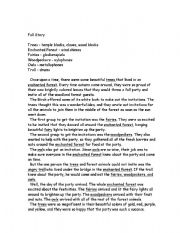 English Worksheet: Fall Story