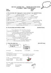 English Worksheet: first term second written exam grade 8