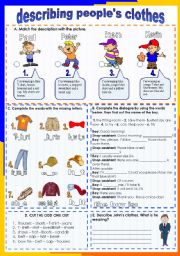 DESCRIBE CLOTHES: English ESL worksheets pdf & doc
