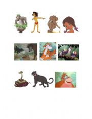 English Worksheet: The Jungle Book Characters and Comprehension