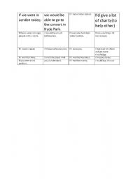 English Worksheet: 1 and 2 conditional domino