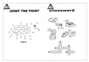 English worksheet: join the points and crossword