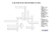 English Worksheet: Car purchase crossword