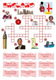 England-a crossword for young learners