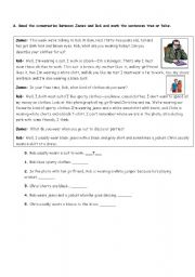 English worksheet: present continous and adverbs