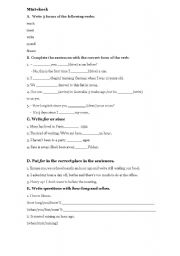 English worksheet: Present Perfect/ Past Simple mini-check