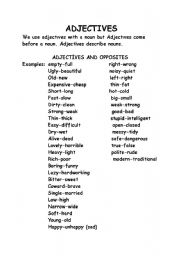 English Worksheet: adjectives_opposites