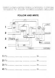 English Worksheet: WEATHER - Follow and write