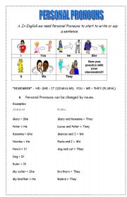 English Worksheet: Personal Pronouns - Verb To Be exercises