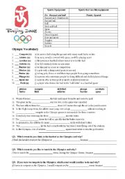 English Worksheet: Bejing Olympics