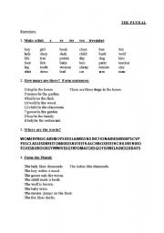 English worksheet: The plural of nouns