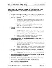 English Worksheet: Scary Story Framework