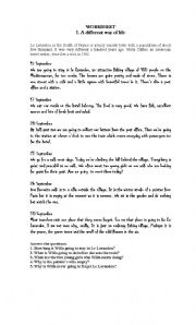English worksheet: reading time!
