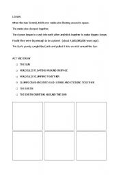 English worksheet: history of earth