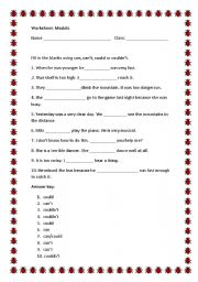 English worksheet: Modals worksheet