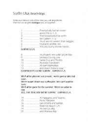 English Worksheet: Surfin USA 1