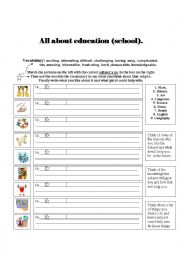 English Worksheet: School subjects