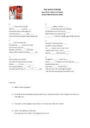 English Worksheet: The White Stripes - Were going to be friends