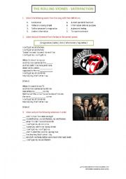 The Rolling Stones - Satisfaction - Language Worksheet