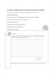 English Worksheet: Writing a letter